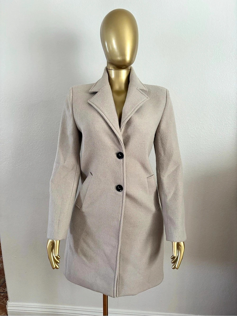 Coalition LA Women's Double Breasted Coat in Beige Size Medium NWT